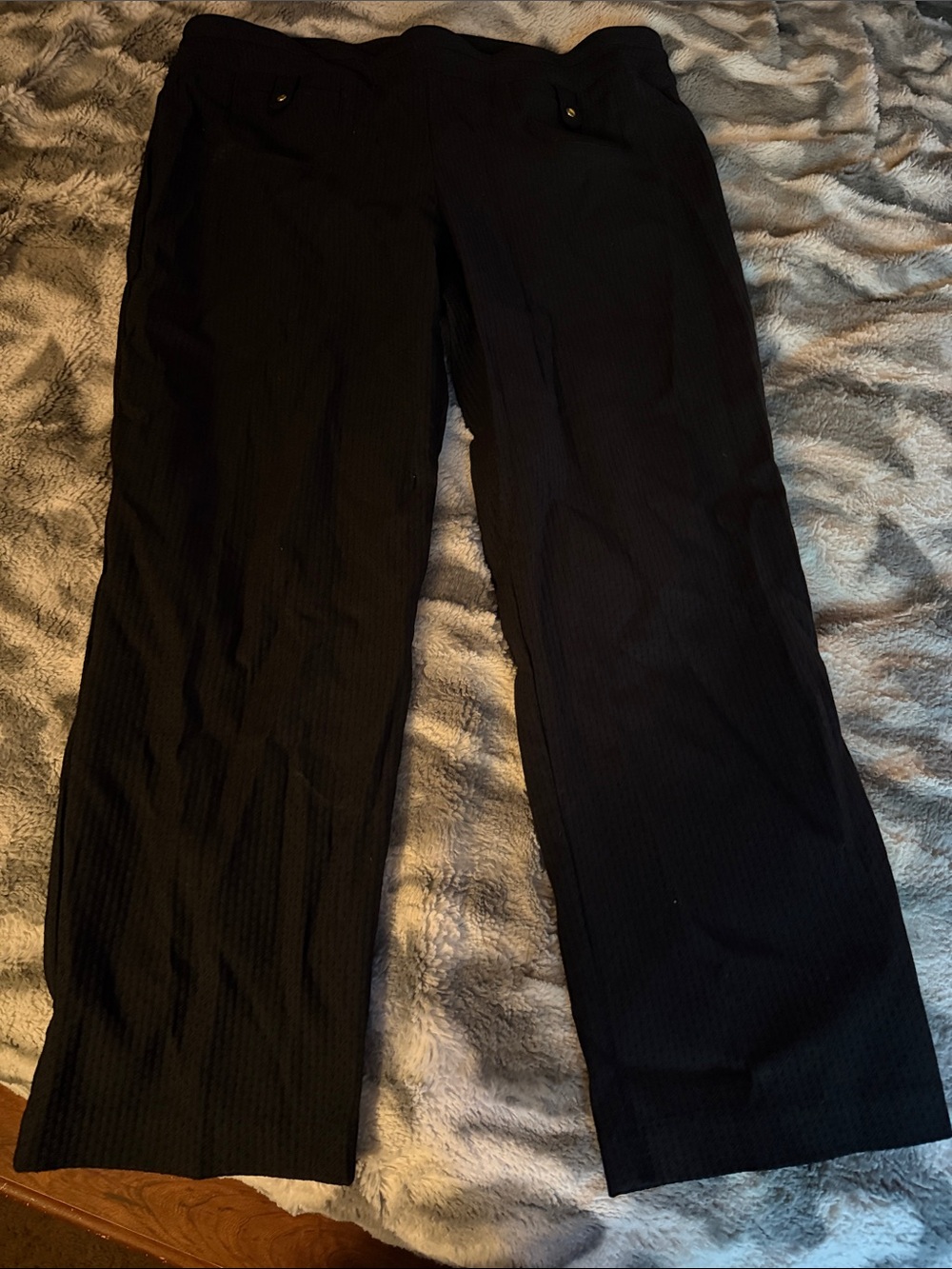Attyre Black Pinstripe Wide-Leg Trousers